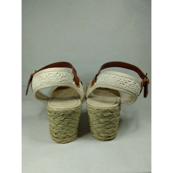 Ralph Lauren Ciara Natural Macrame Womens Wedge Heel Open Toe Sandals Shoes 8 B - Picture 4 of 9